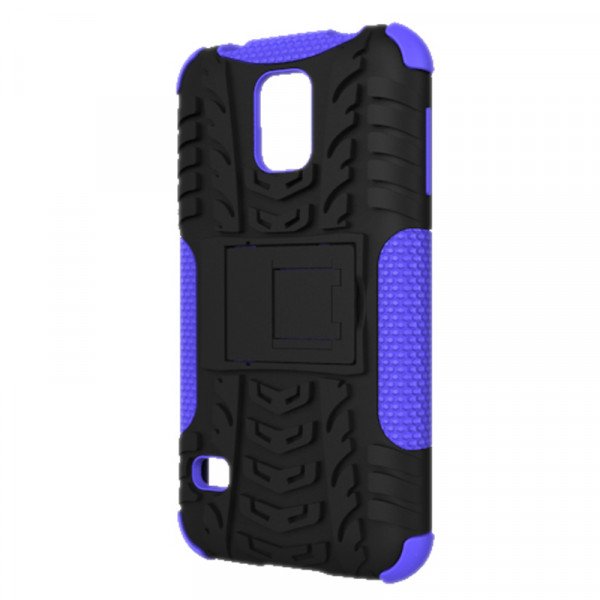 Wholesale Samsung Galaxy S5 Rugged Hybrid Case Stand (Purple)